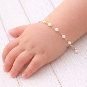 Elegant Gold and Pearl Baby Bracelet